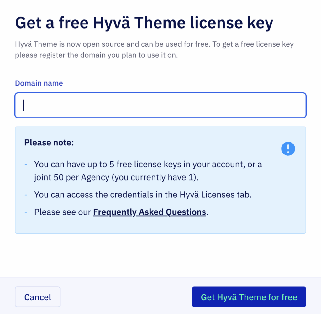 Hyva Theme License Request Form