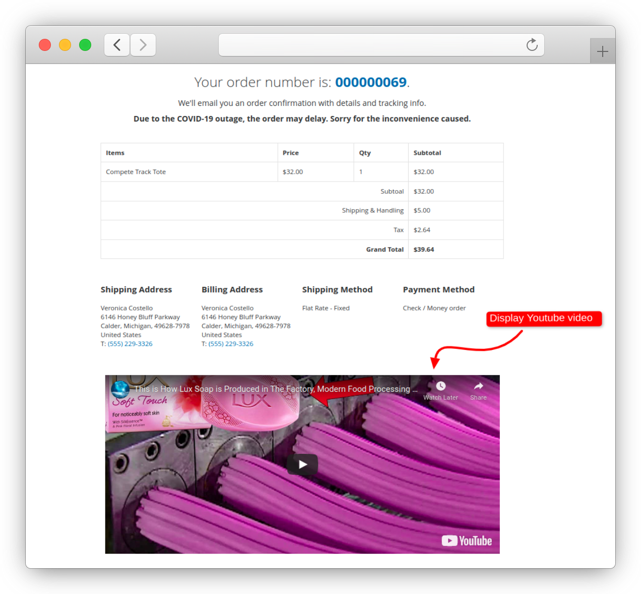 Display YouTube Video
