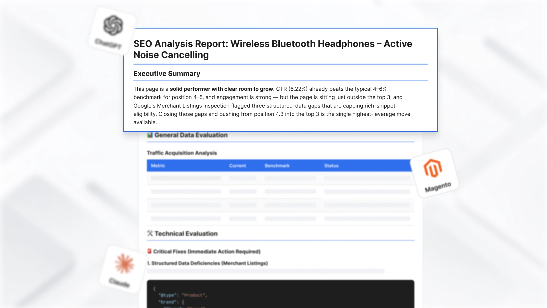 Product SEO Analysis Summary by ChatGPT and Claude