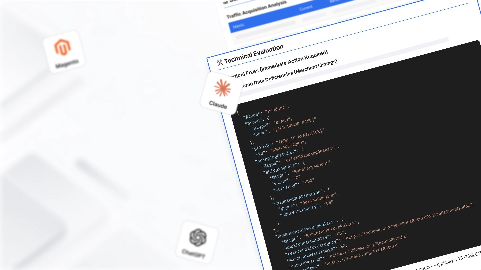 Structure data issues and rich snippets evaluation using AI