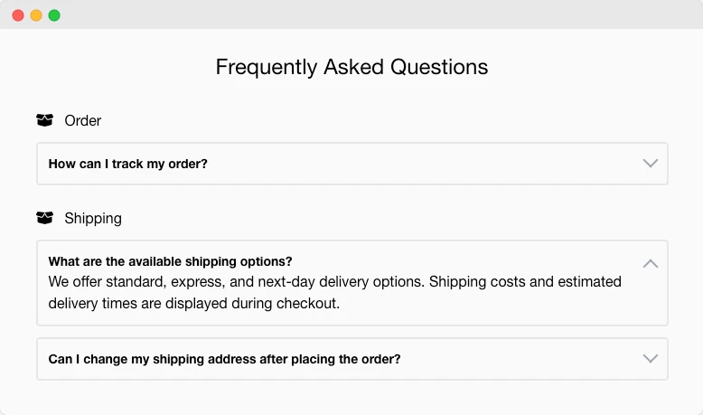 Hyva Faq in Open Accordion Style