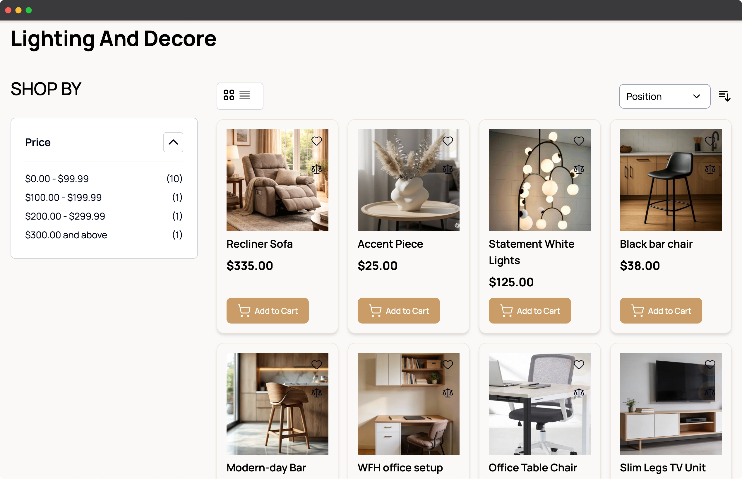 Product Listing Page