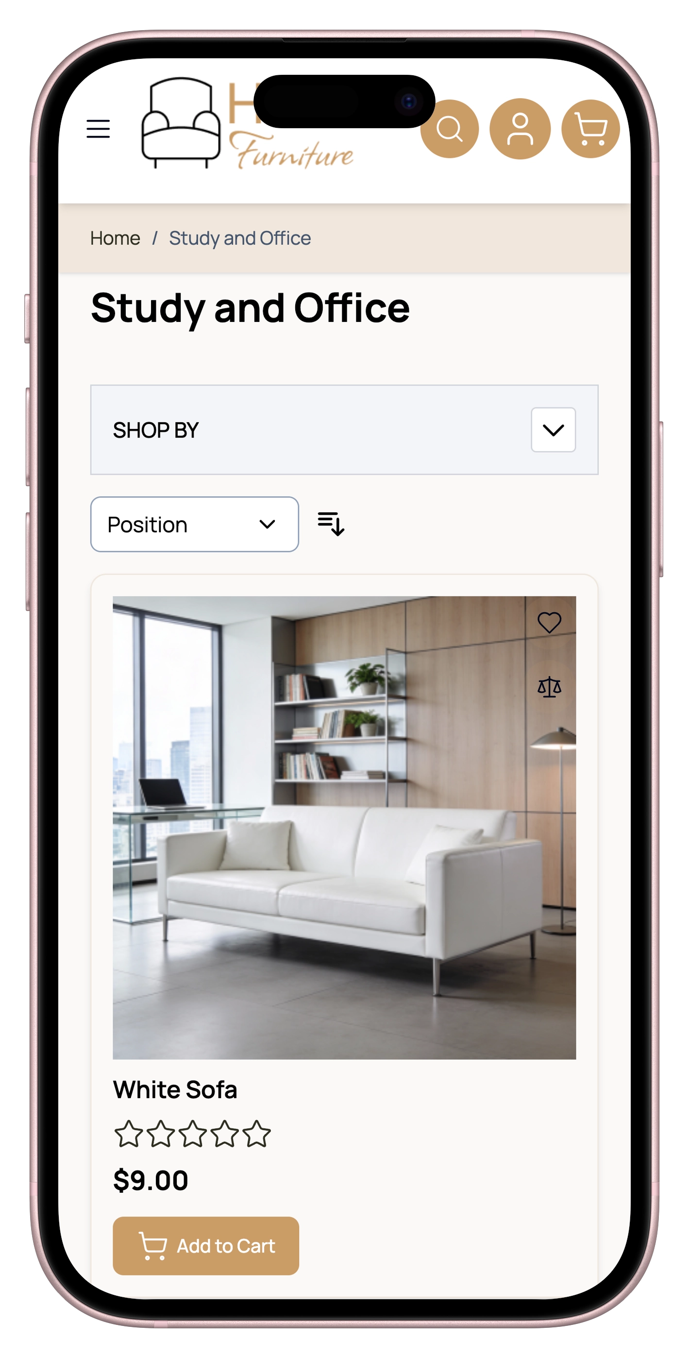 Category Page on Mobile